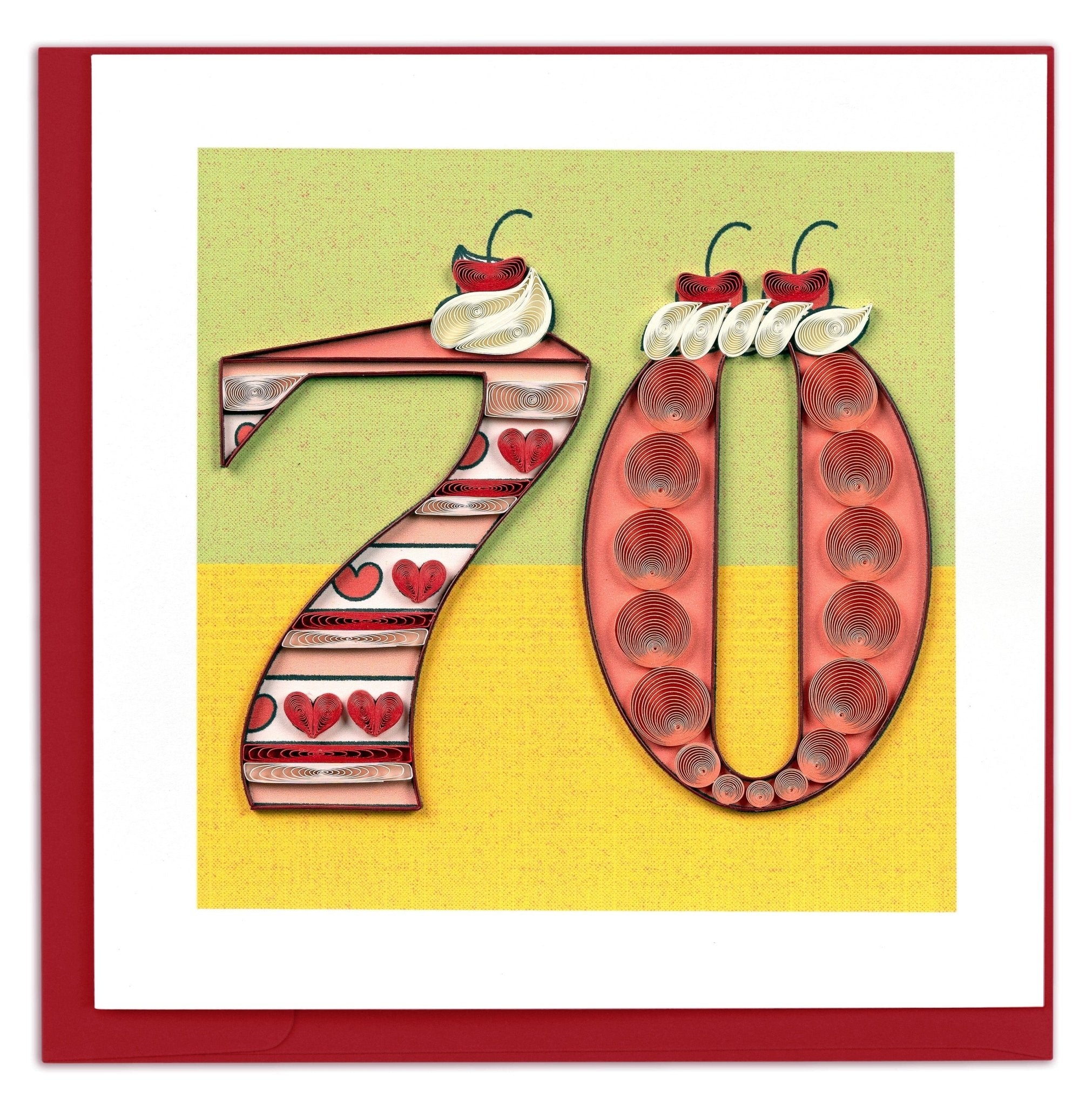 Quilled Birthday Milestone Greeting Card - 70
