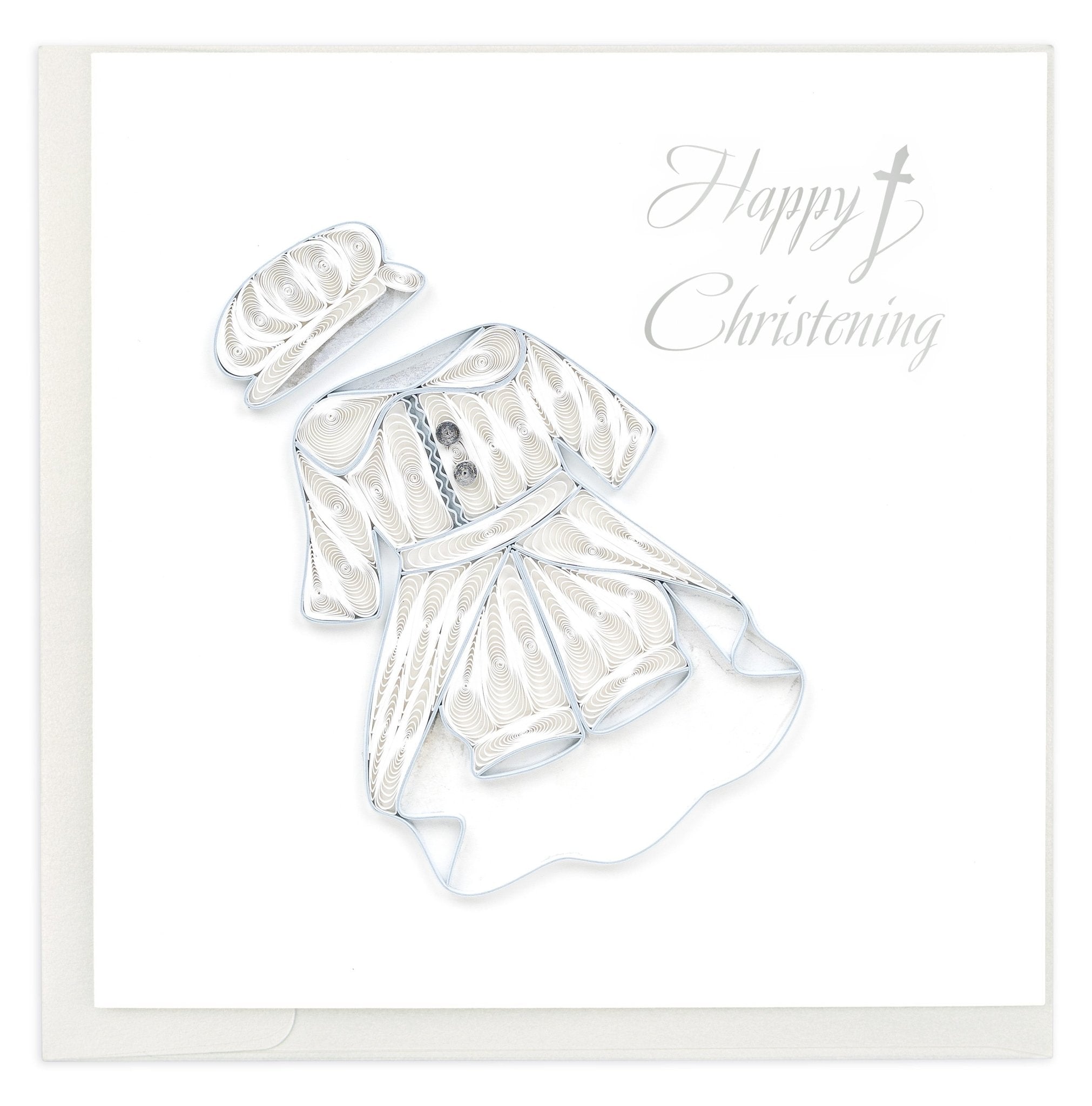 Quilled Christening Boy Greeting Card - Quilling Card - Greeting Card