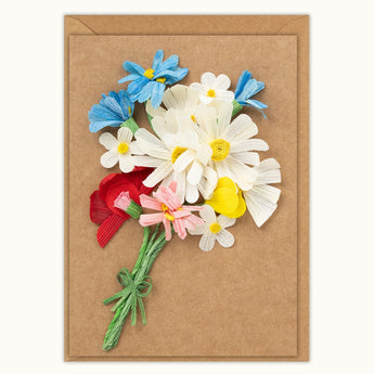 Wildflower Bouquet Handmade Card - Quilling Card - Greeting Card