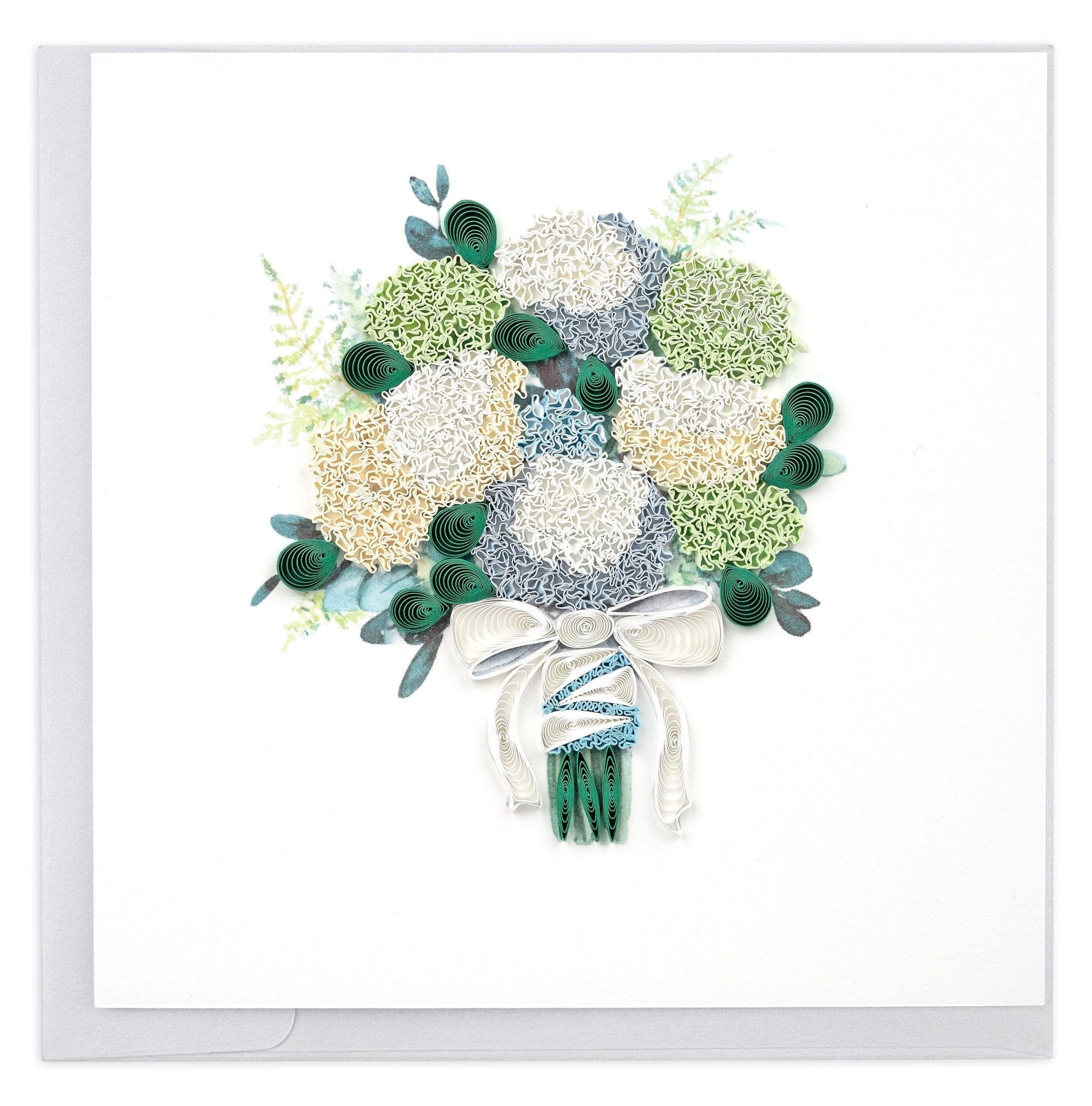 Quilled Hydrangea Wedding Bouquet Greeting Card - Quilling Card - Greeting Card