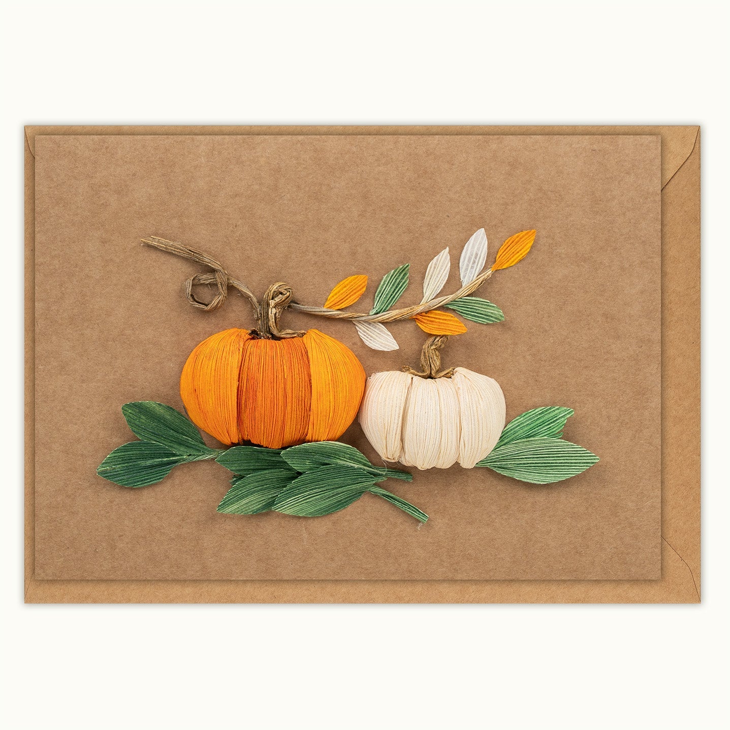 Handmade Pumpkins Greeting Card - Quilling Card