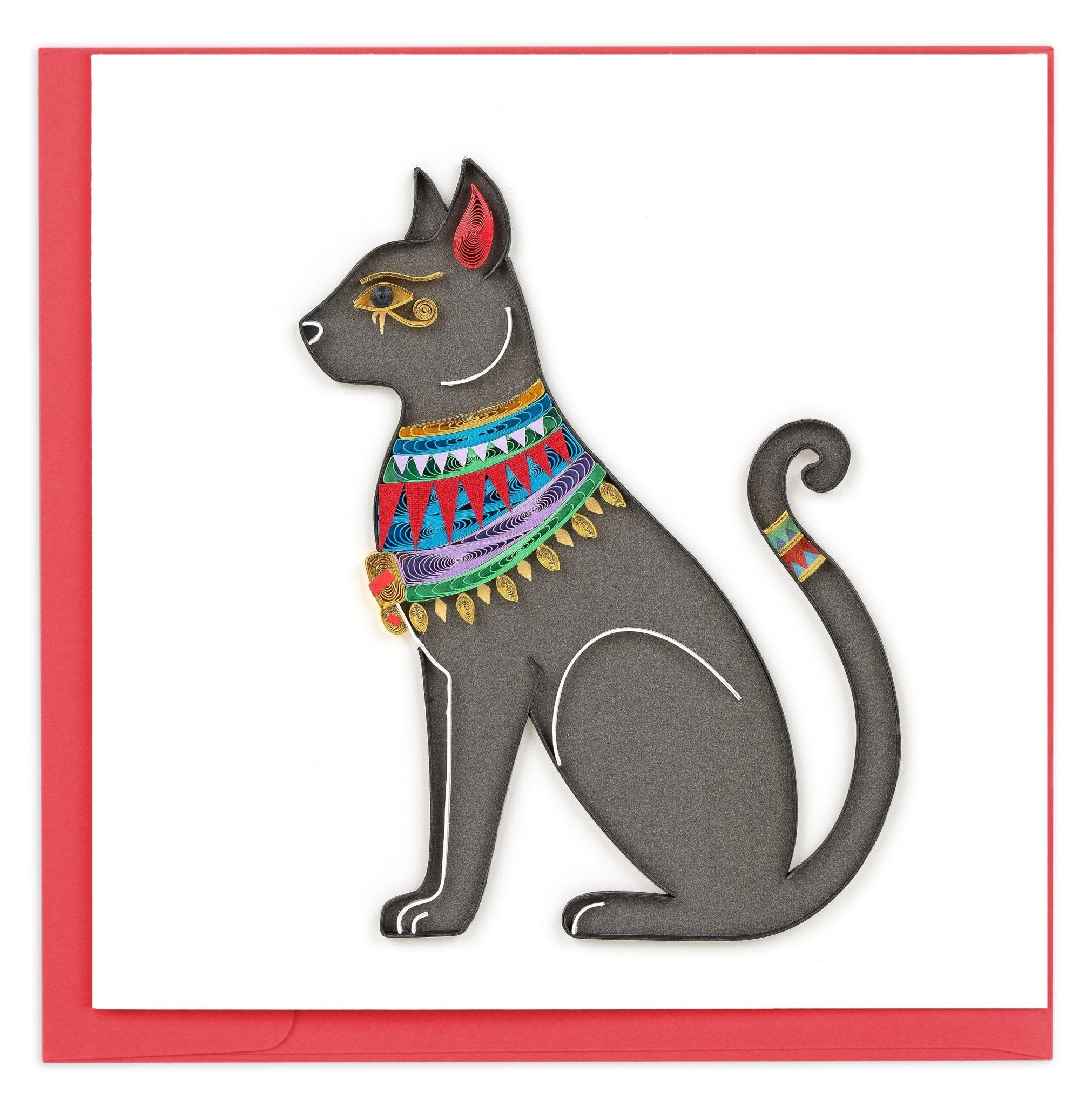 Quilled Egyptian Cat Greeting Card - Quilling Card - Greeting Card