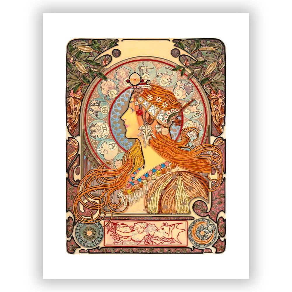 Art - Size Artist Series – Zodiac, Mucha - Quilling Card - Artist Series