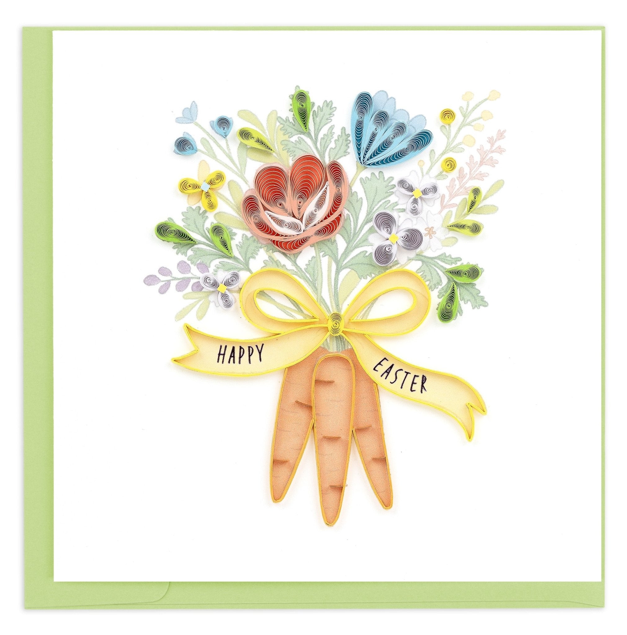 Quilled Easter Carrot Bouquet Greeting Card - Quilling Card - Greeting Card
