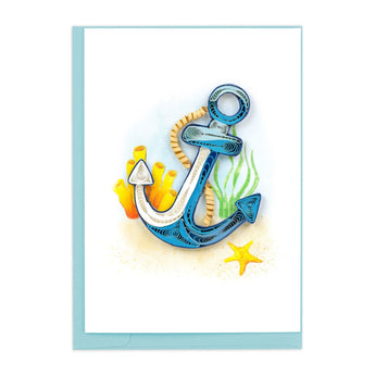Quilled Decorative Anchor Gift Enclosure Mini Card - Quilling Card - Gift Enclosure