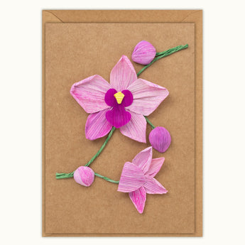 Purple Orchid Handmade Card - Quilling Card - Greeting Card