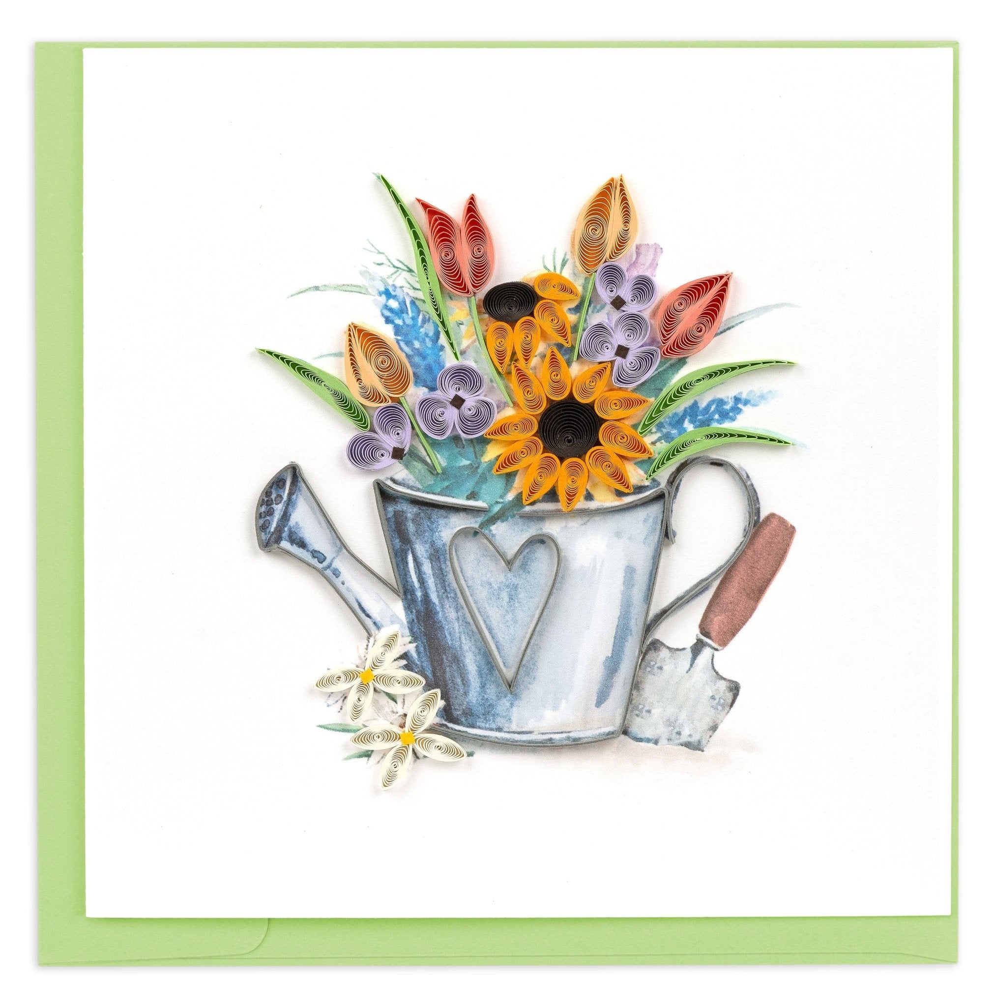 Quilled Garden Watering Can Greeting Card - Quilling Card - Greeting Card