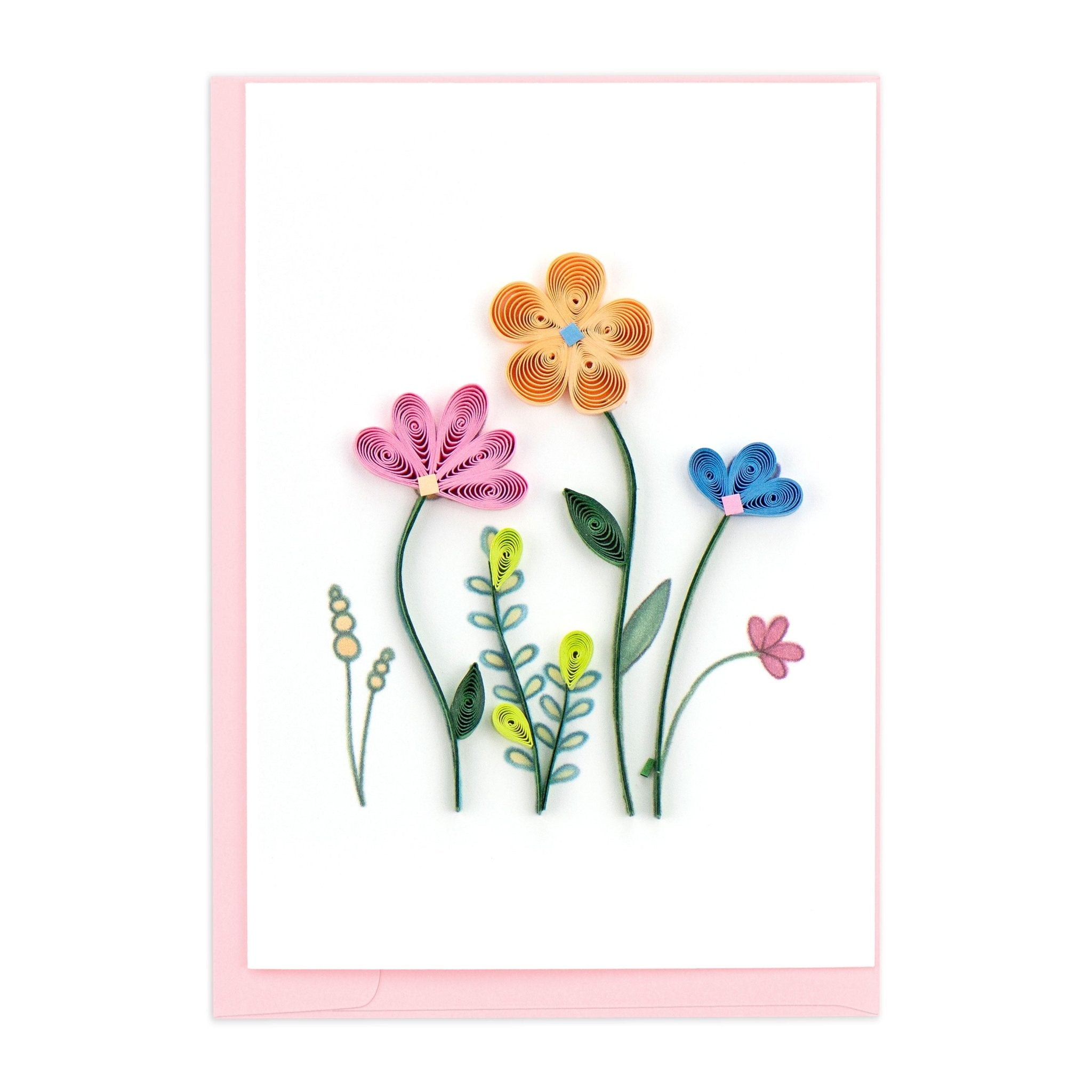 Quilled Wildflowers Gift Enclosure Mini Card - Quilling Card - Gift Enclosure
