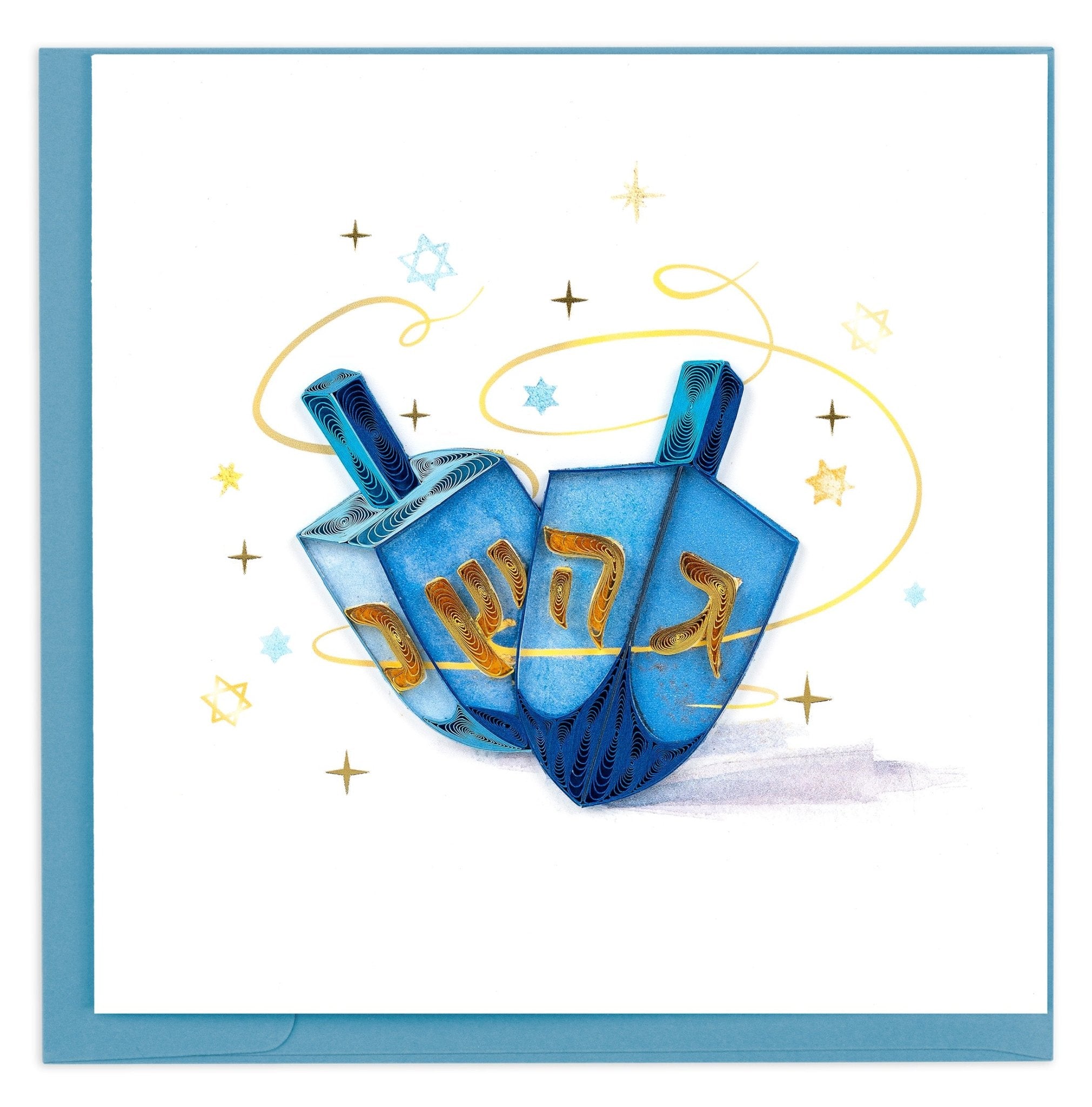 Quilled Hanukkah Dreidels Greeting Card