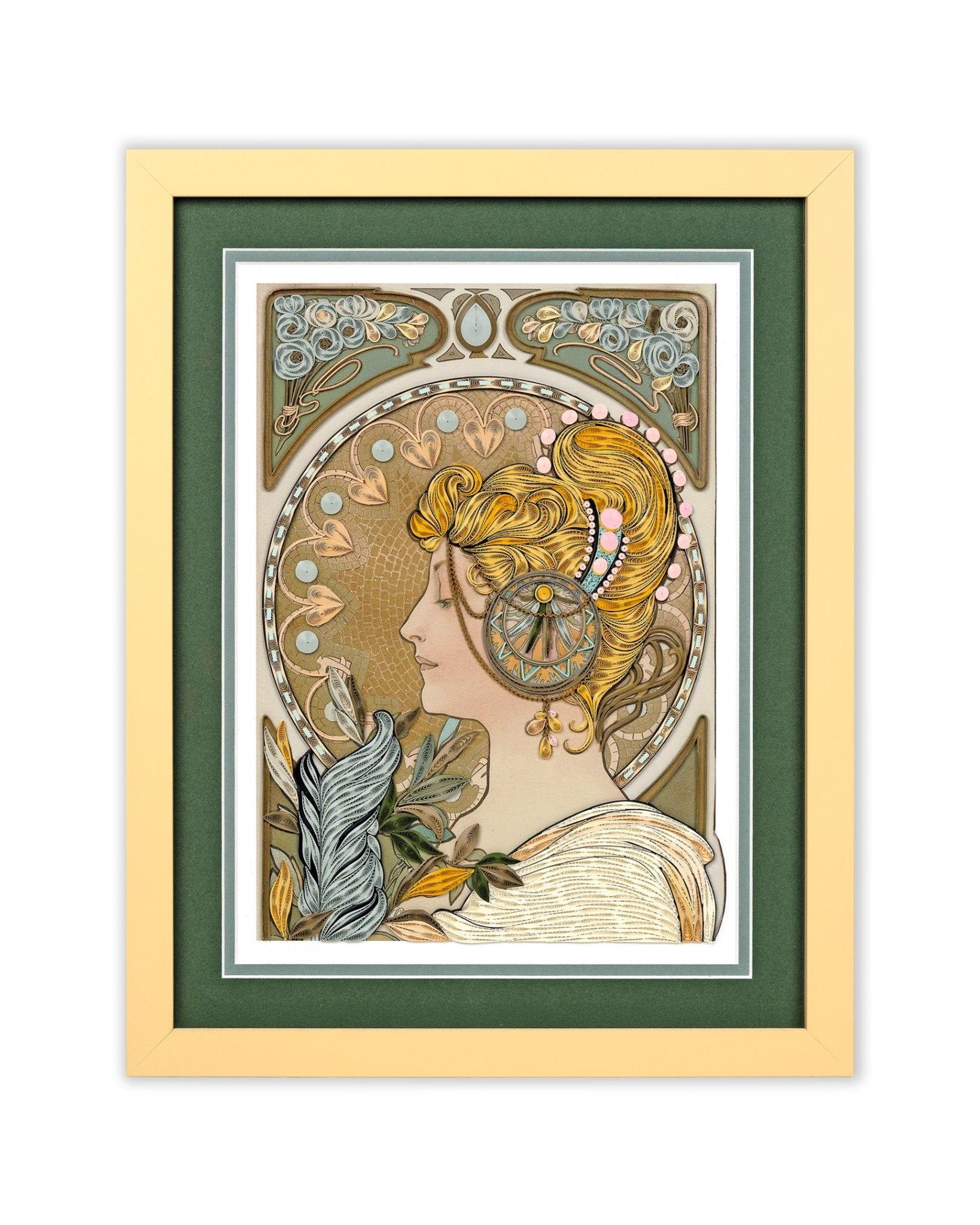 Framed Art - Size Artist Series - La Plume, Mucha - Quilling Card - Artist Series