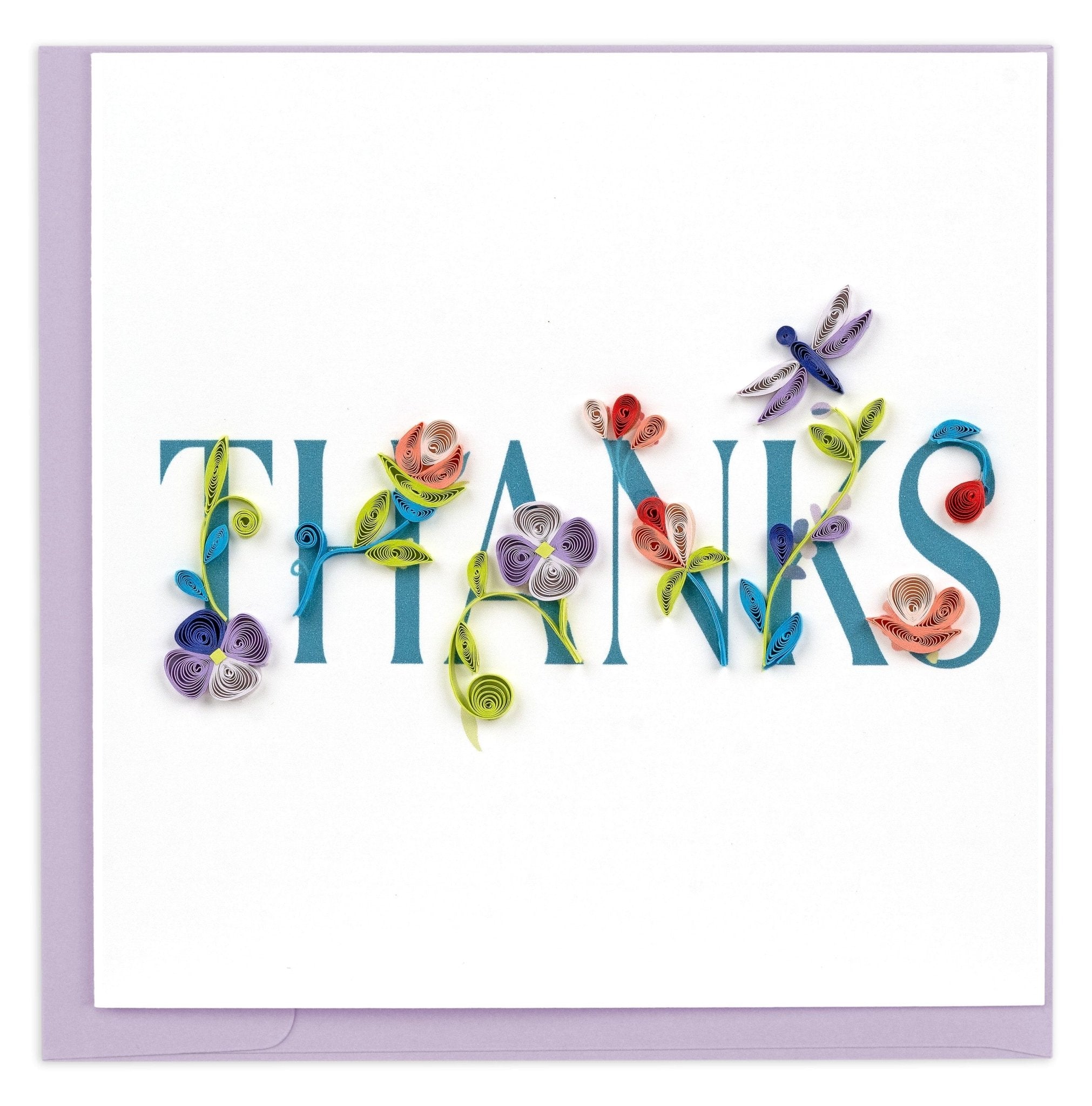 Quilled Garden THANKS Card - Quilling Card - Greeting Card