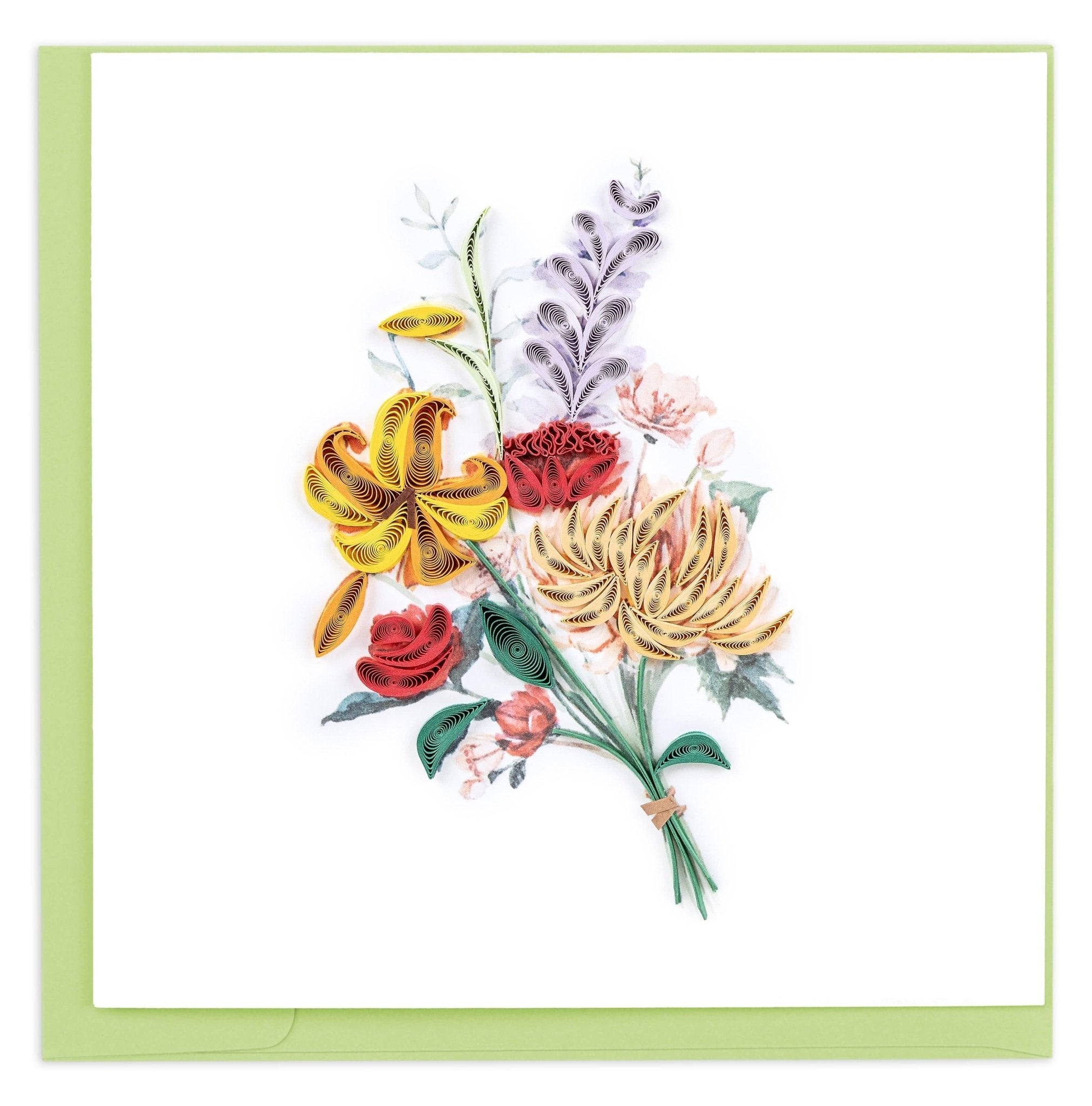 Quilled Japanese Wildflowers Greeting Card - Quilling Card - Greeting Card