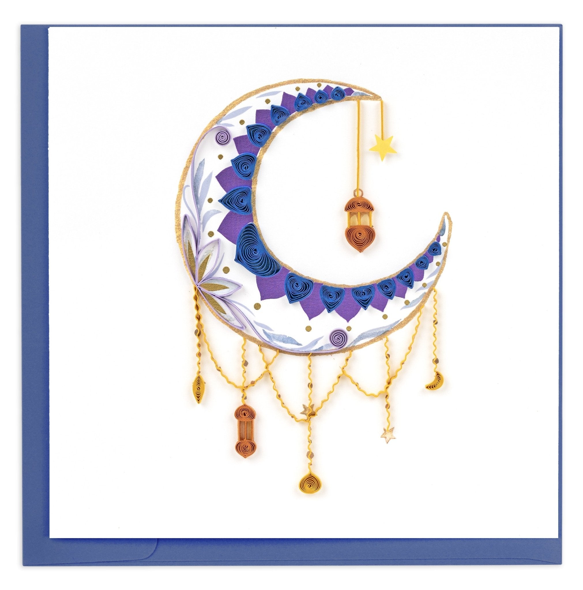 Quilled Decorative Crescent Moon Greeting Card - Quilling Card - Greeting Card