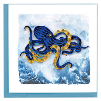 Quilled Deep Sea Octopus Greeting Card - Quilling Card - Greeting Card