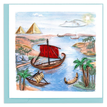 Quilled The River Nile Greeting Card - Quilling Card - Greeting Card