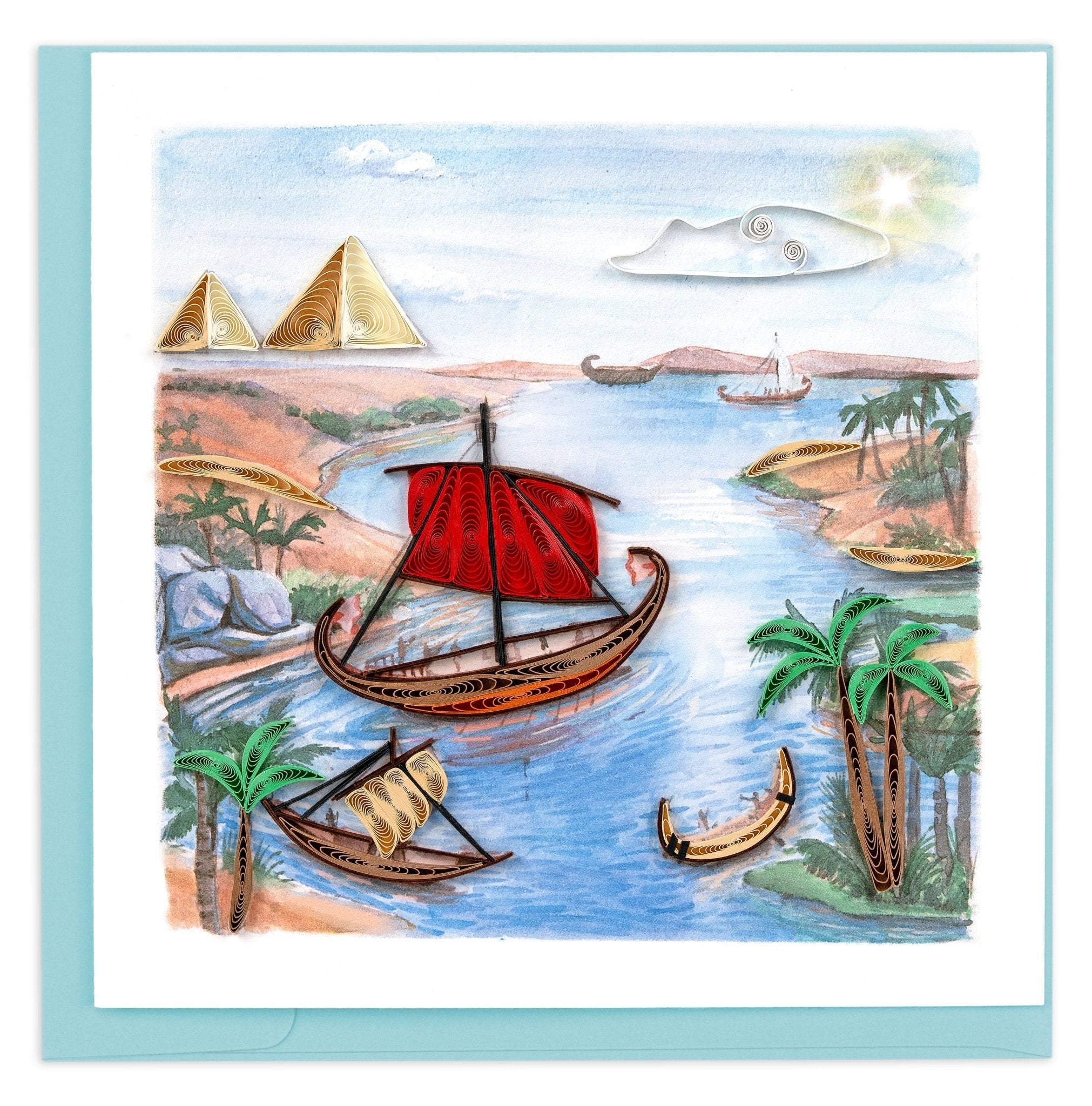 Quilled The River Nile Greeting Card