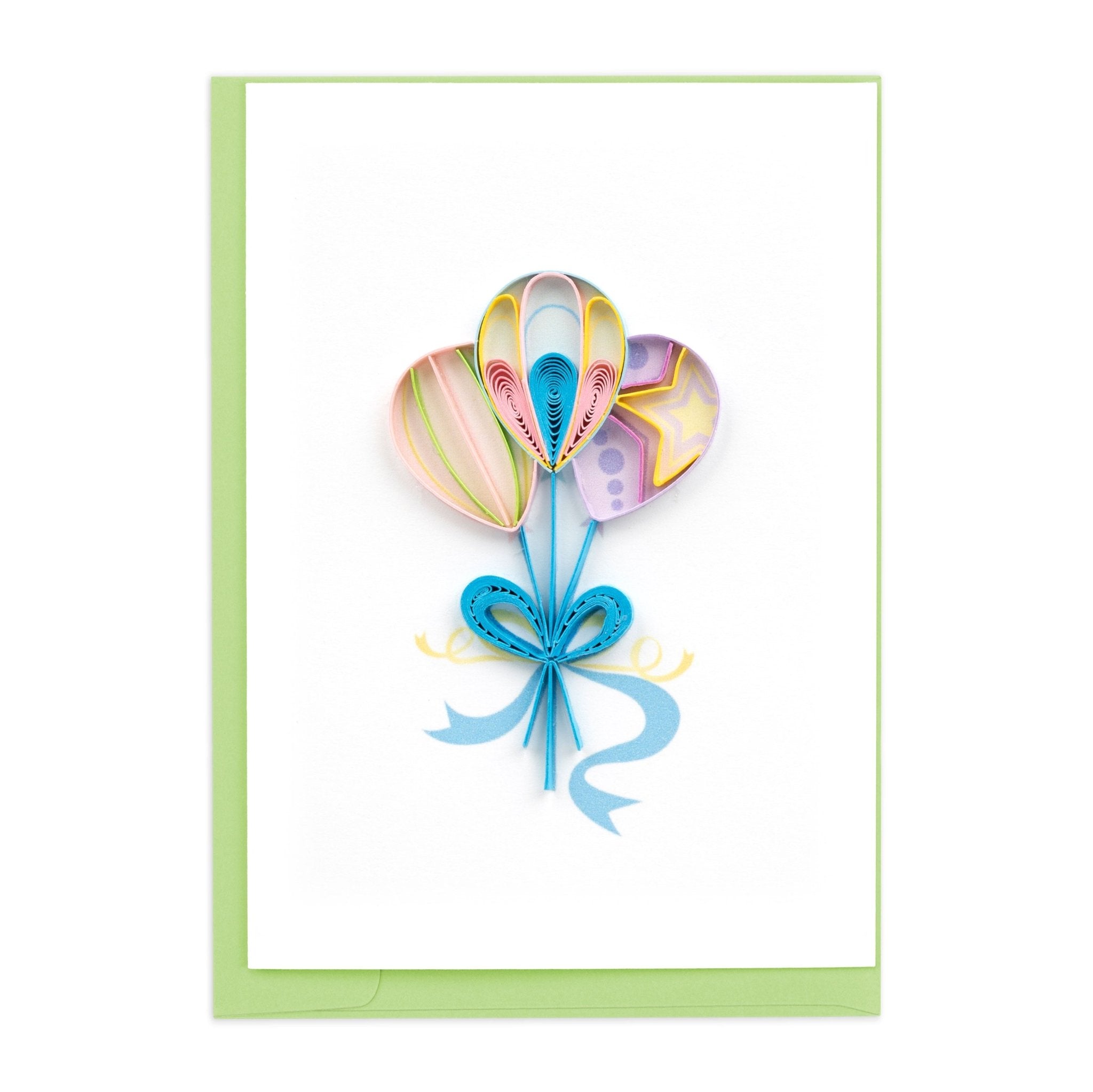 Quilled Colorful Balloons Gift Enclosure Mini Card - Quilling Card - Gift Enclosure