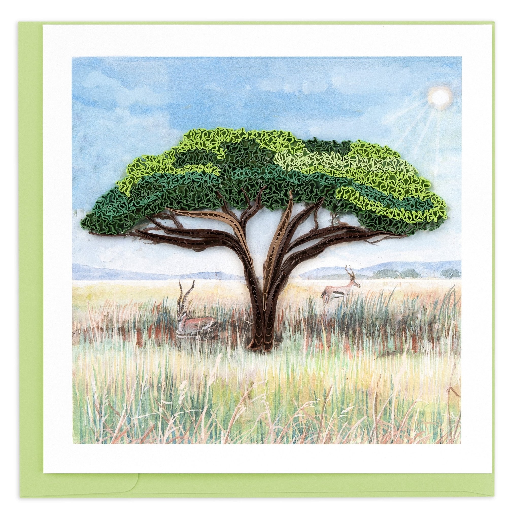 Quilled Acacia Tree Greeting Card - Quilling Card - Greeting Card