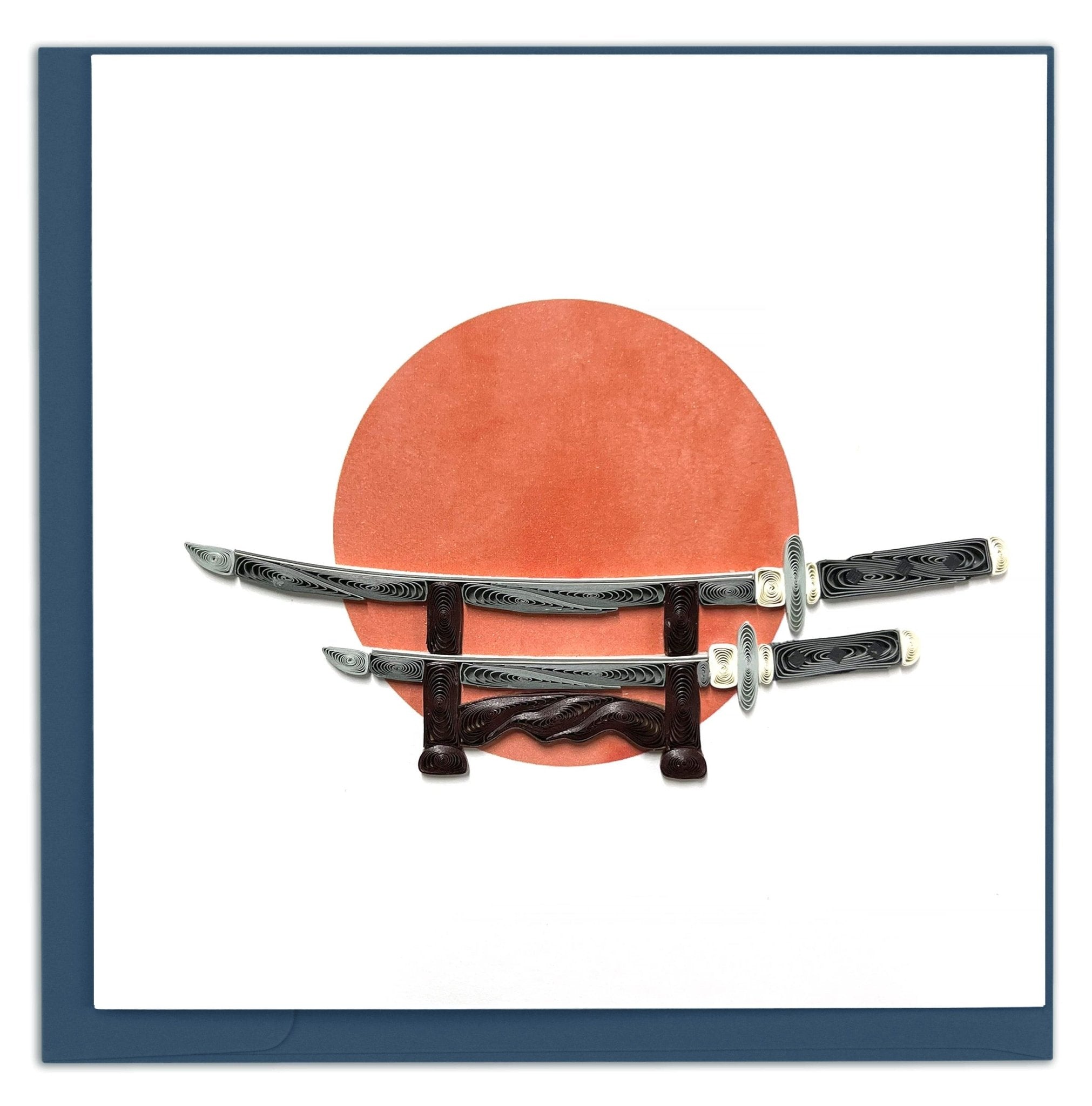 Quilled Samurai Sword Greeting Card - Quilling Card - Greeting Card
