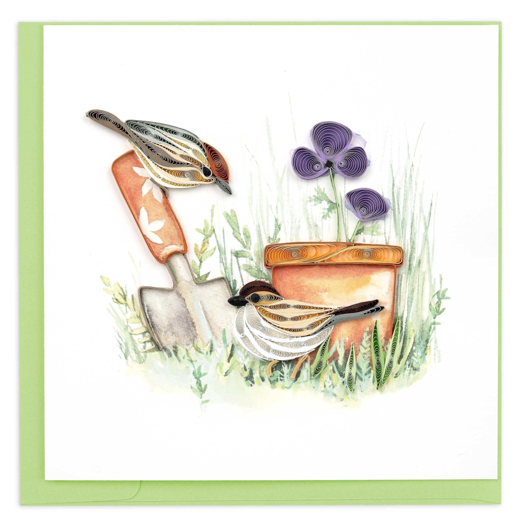 Quilled Garden Sparrow Greeting Card - Quilling Card - Greeting Card