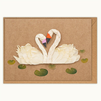 Swans Handmade Card - Quilling Card - Greeting Card