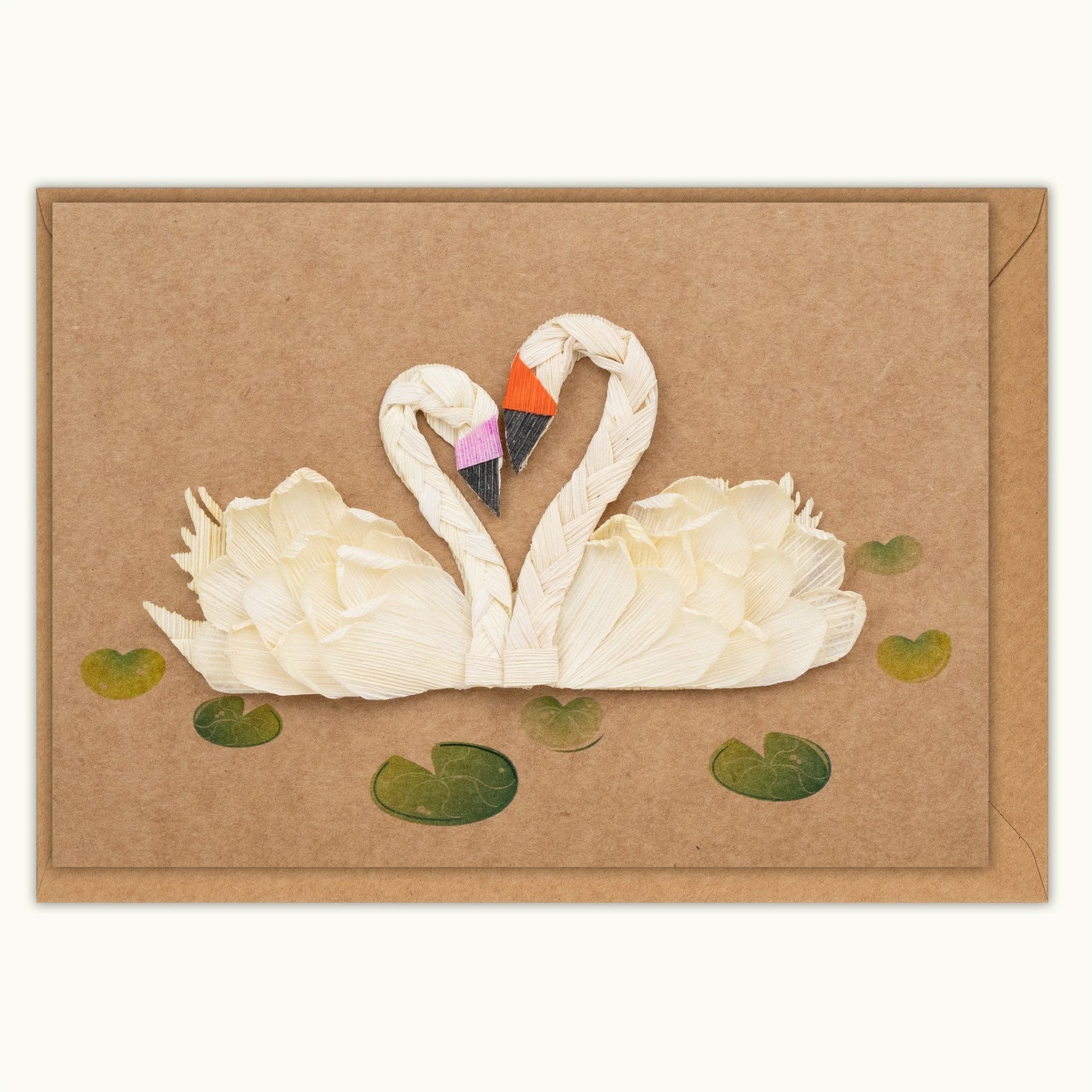 Swans Handmade Card - Quilling Card - Greeting Card