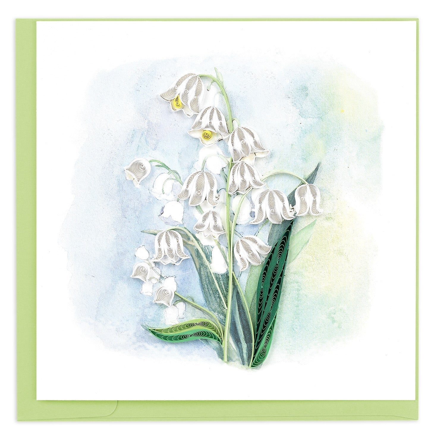 Quilled Lily of the Valley Greeting Card - Quilling Card - Greeting Card