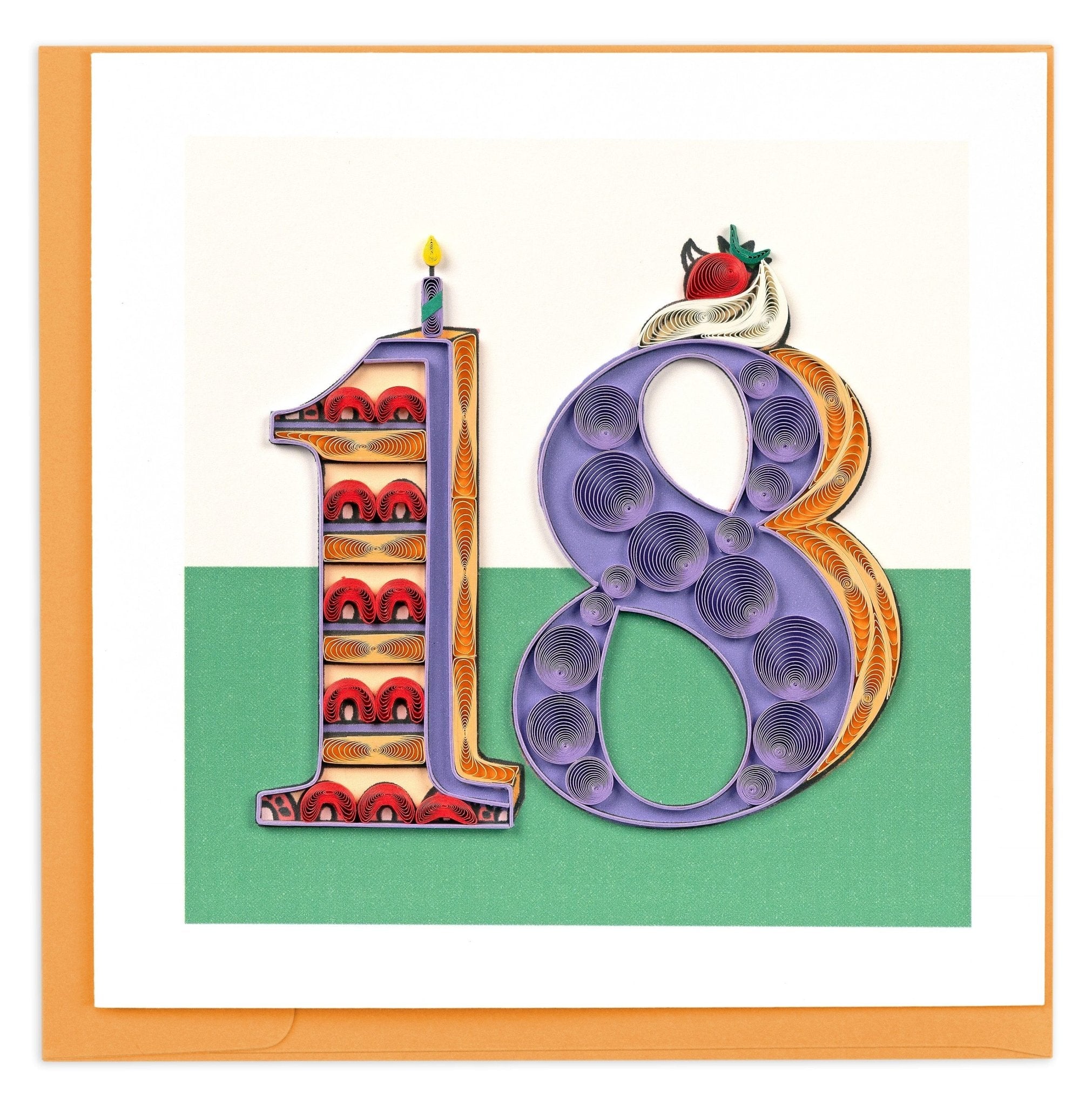 Quilled Birthday Milestone Greeting Card - 18 - Quilling Card - Greeting Card