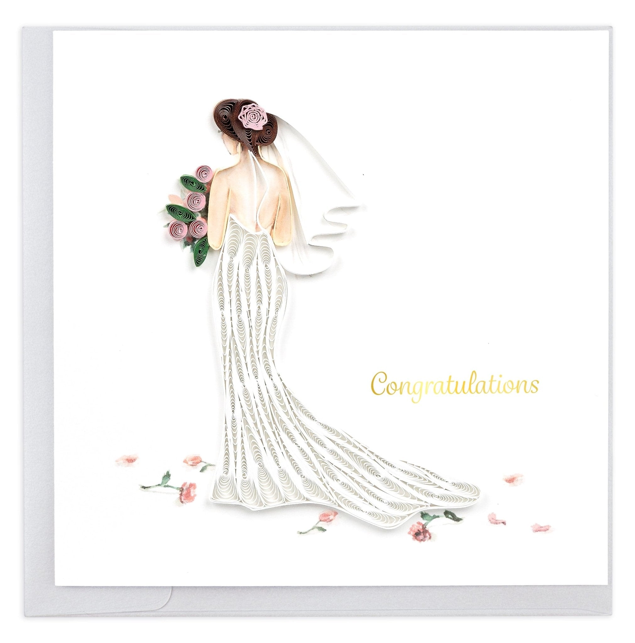 Quilled Bride - to - be Greeting Card - Quilling Card - Greeting Card