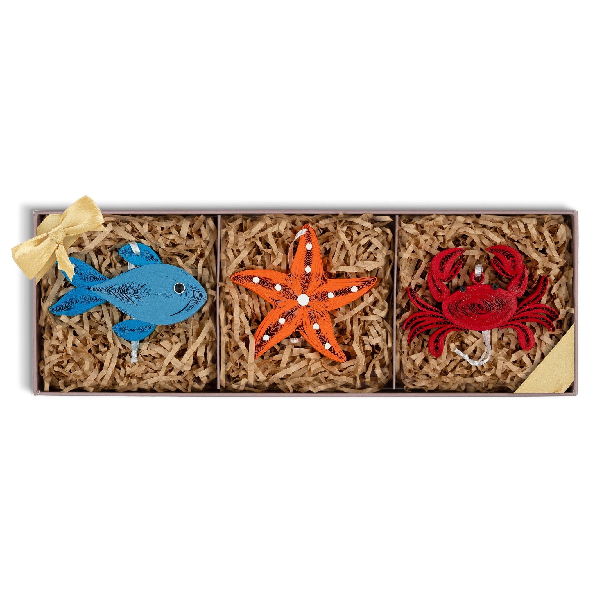 Quilled Sea Life Ornaments Box Set - Quilling Card - Ornament