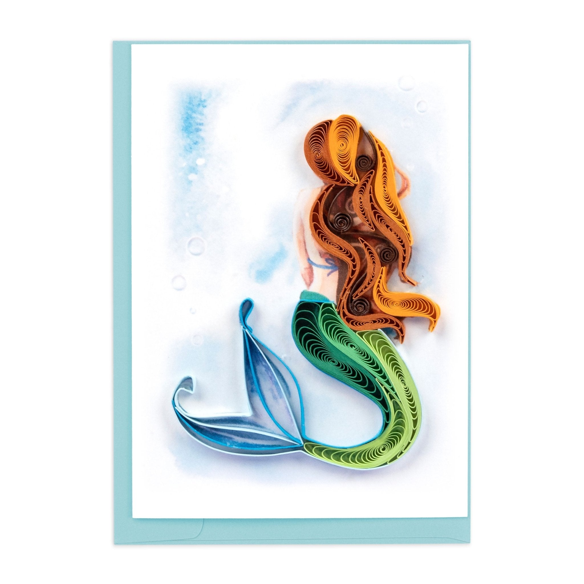 Quilled Mermaid Gift Enclosure Mini Card - Quilling Card - Gift Enclosure