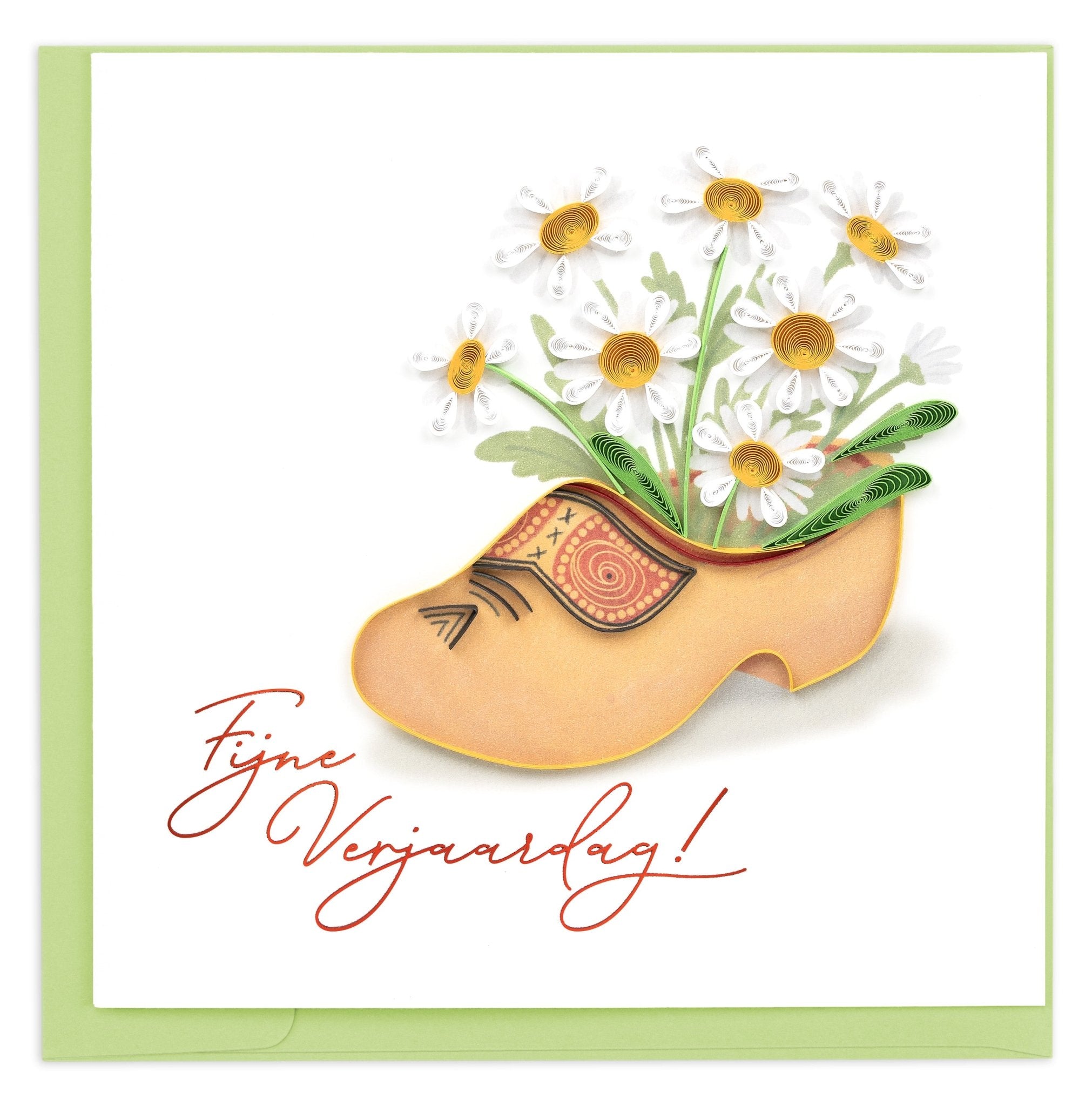 Quilled Dutch Clogs Birthday (Dutch) Greeting Card - Quilling Card - Greeting Card