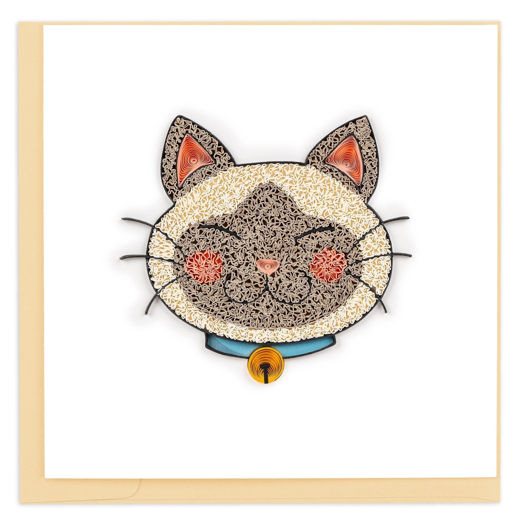 Quilled Kawaii Cat Greeting Card - Quilling Card - Greeting Card