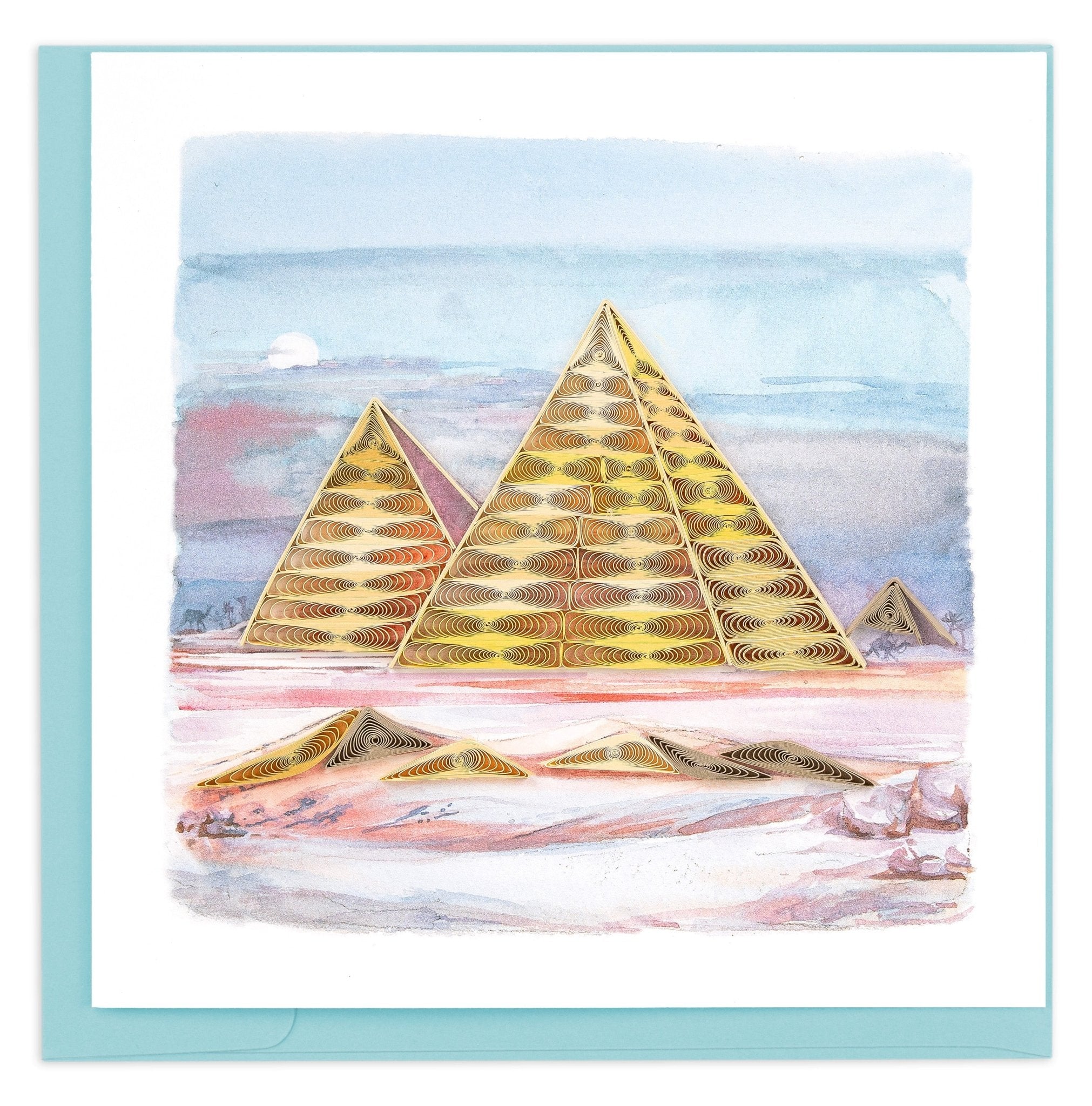 Quilled Pyramids of Giza Greeting Card - Quilling Card - Greeting Card