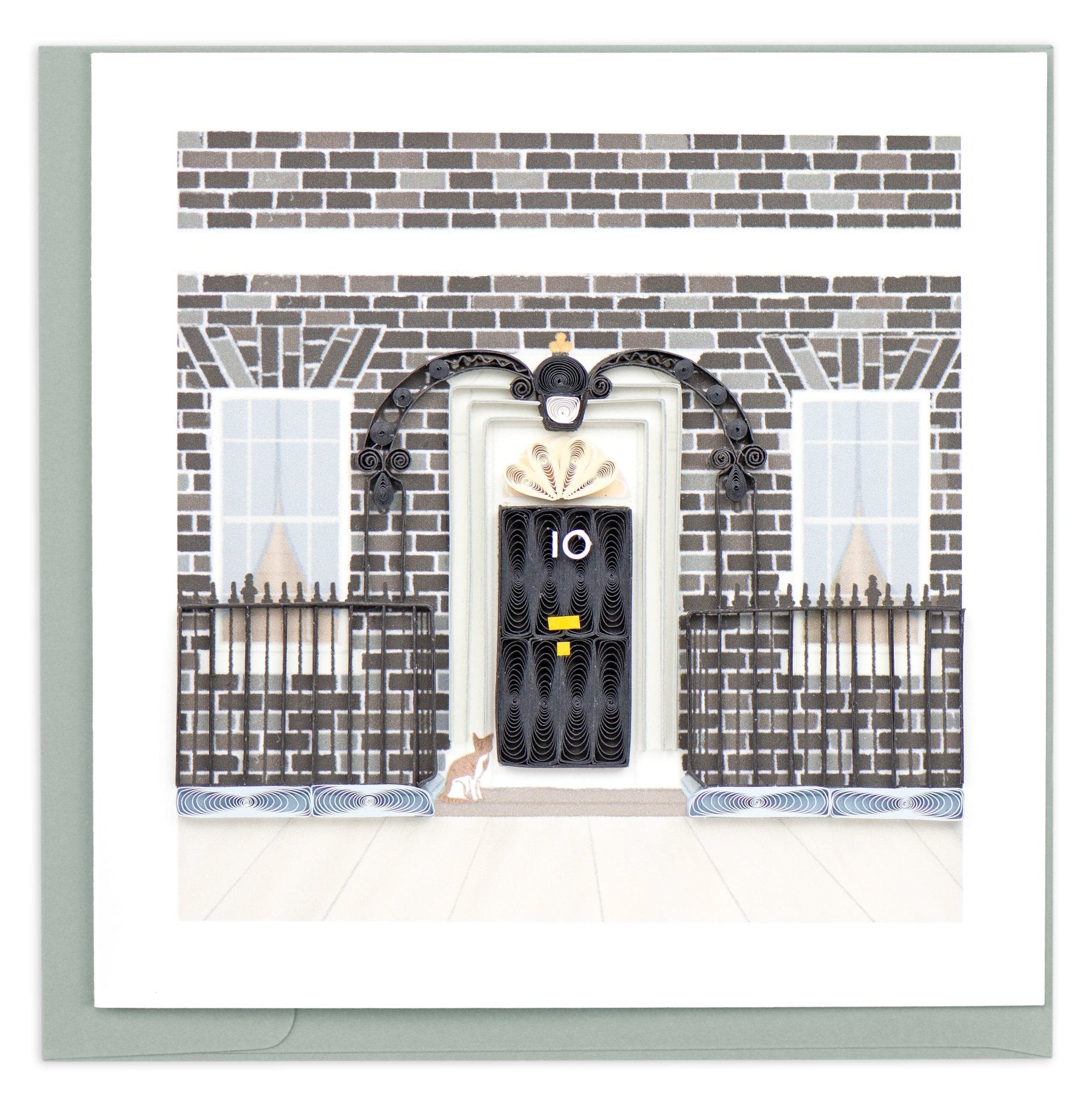 Quilled 10 Downing Street Greeting Card - Quilling Card - Greeting Card