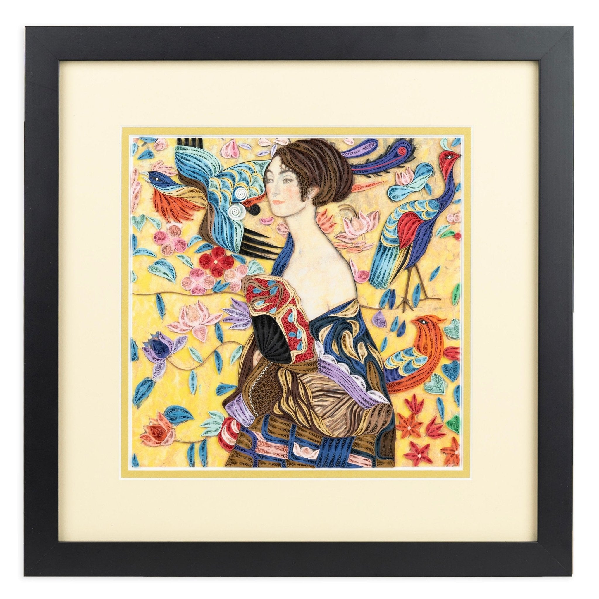 Framed Art - Size Artist Series - Lady with Fan, Klimt - Quilling Card - Artist Series