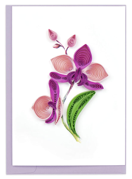 Quilled Orchid Flower Gift Enclosure Mini Card