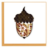 Quilled Blank Greeting Card of a fall acorn