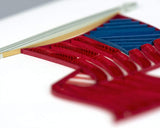 Detail shot of Quilled American Flag Card