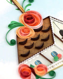 Detail shot of Quilled Birdhouse Greeting card