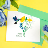 Quilled Birthday Hummingbird Greeting Card