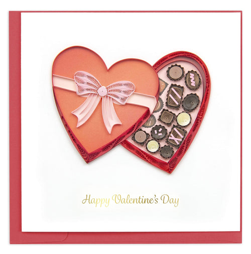 Quilled Box of Chocolates Valentine's Day Card
