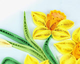 Detail shot of Quilled Daffodil Vase Greeting Card