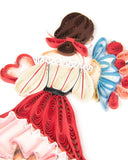 Quilled Girl with Bouquet Greeting Card