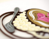 Detail shot of Quilled Love Latte Card