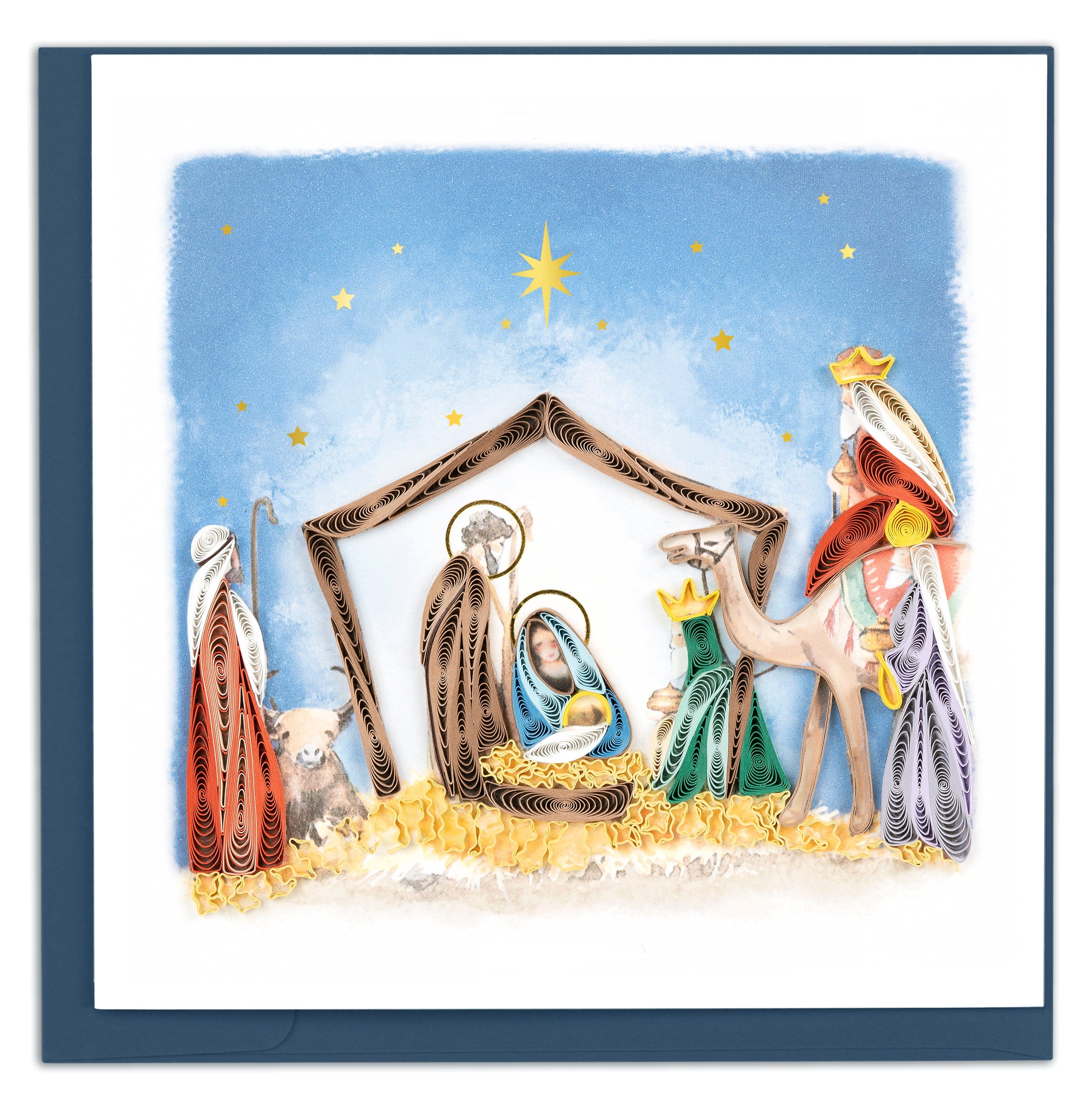 greeting card quilled nativity scene christmas card new 2023 33858712961103 handcrafted nativity scene christmas card | quilling card (new 2023)