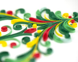 Detail shot of Quilled Ornate Christmas Tree Card
