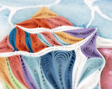 Detail shot of Quilled Rainbow Conch Shell Greeting Card