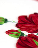 Detail shot of Quilled Red Roses Card