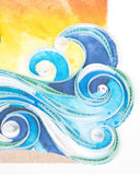 Quilled Surfing Paradise Greeting Card